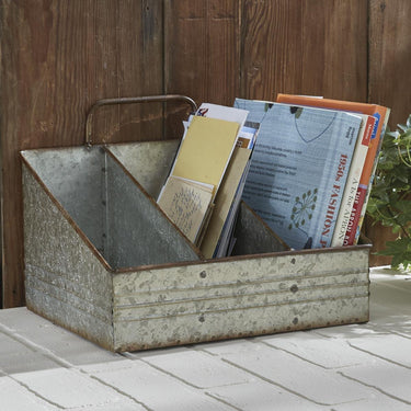 Rustic Tin 3-Slot Organizer - Park Designs - The Fox Decor
